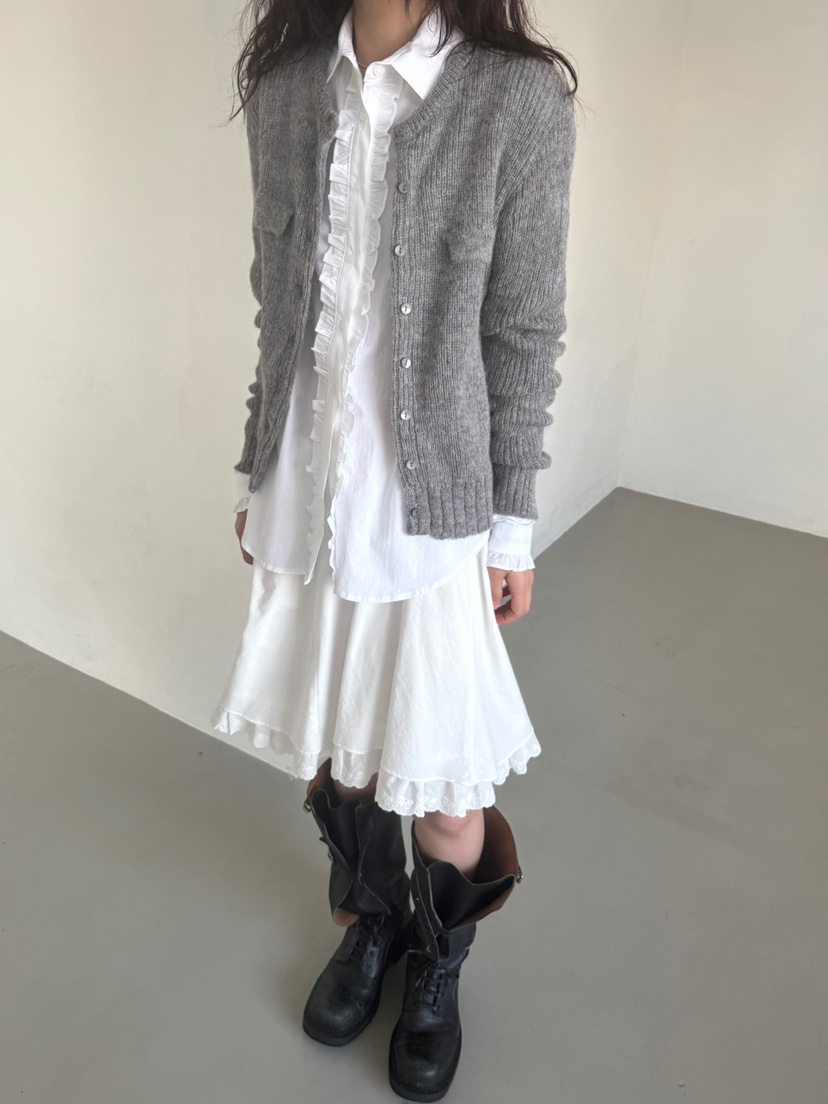 MINIMUZE東大門㊣代購女裝新款休閑25秋冬時尚針織衫口袋開衫MINIMUZE針織衫