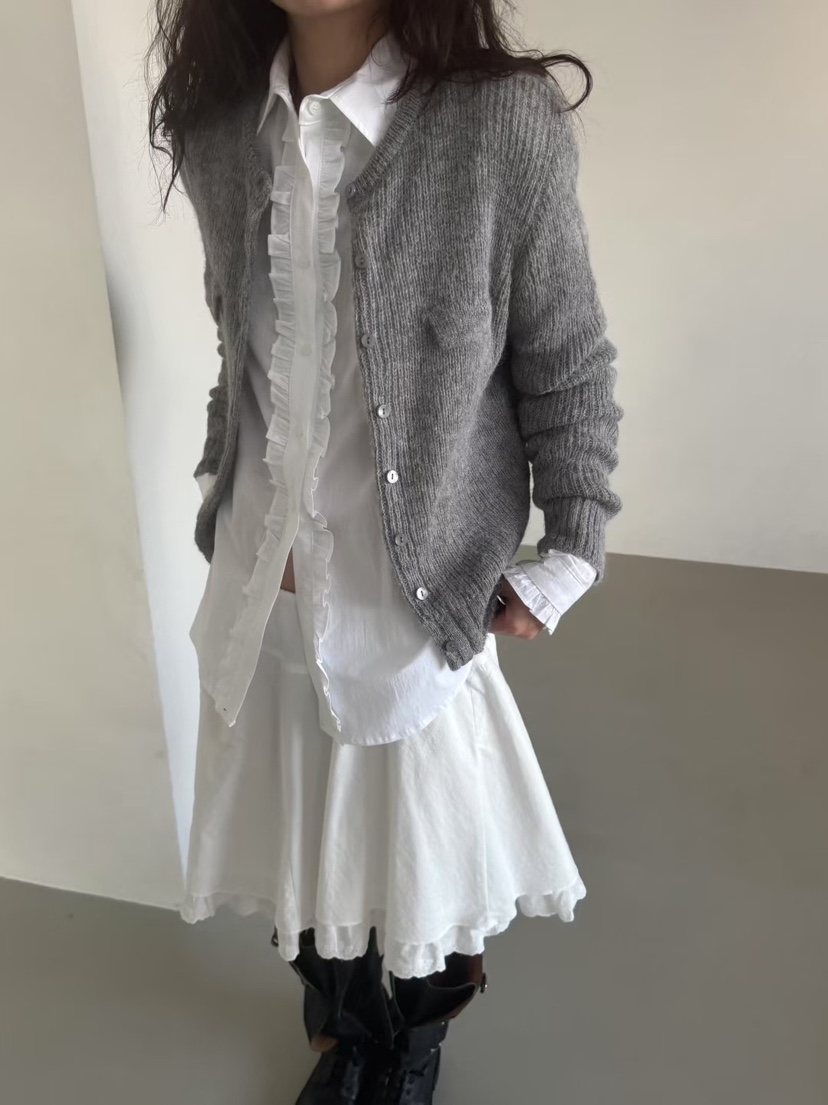 MINIMUZE東大門㊣代購女裝新款休閑25秋冬時尚針織衫口袋開衫MINIMUZE針織衫