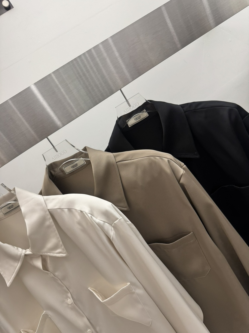 AMOOD東大門㊣代購女士新款熱賣人氣真品職業襯衫蕾絲衫口袋AMOOD襯衫/蕾絲衫