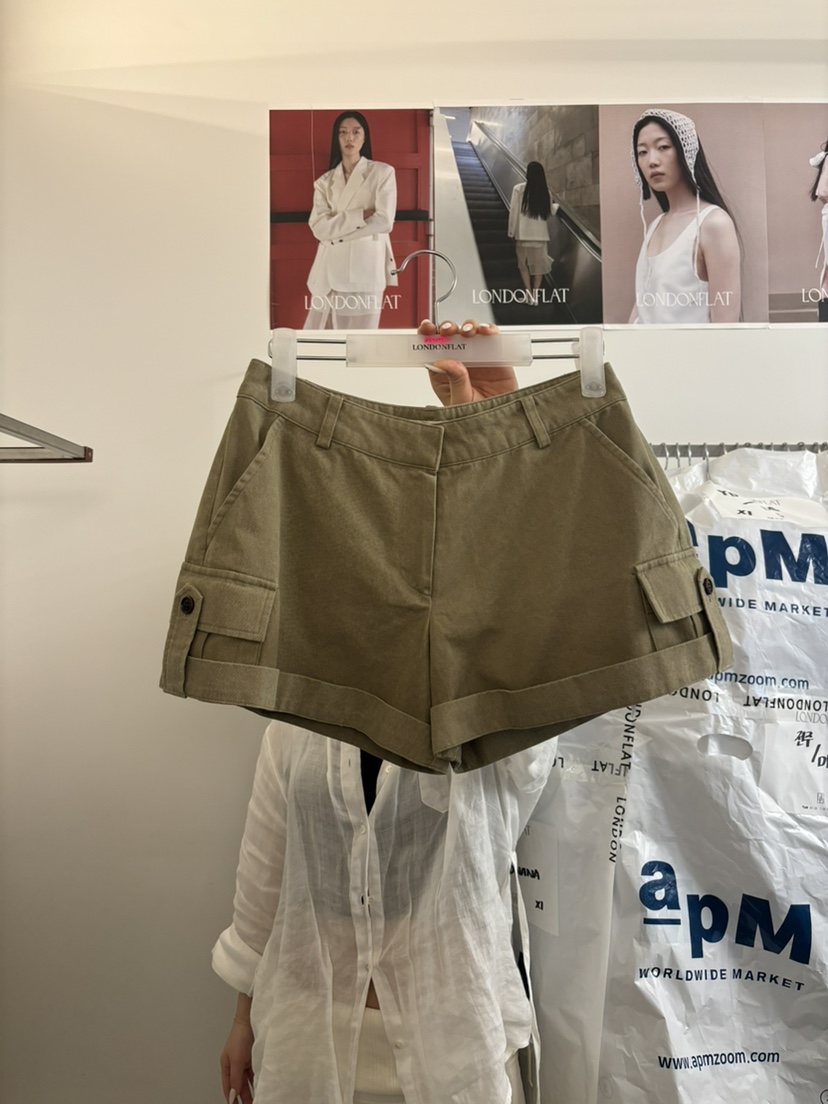 LONDON FLAT韓國直郵㊣女士新品真品熱賣休閑職業短褲工裝褲LONDON FLAT短褲圖色1