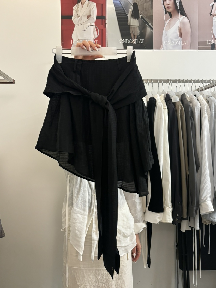LONDON FLAT東大門㊣代購女裝新品休閑半身裙中短裙格紋綁帶LONDON FLAT半身裙/中短裙圖色2