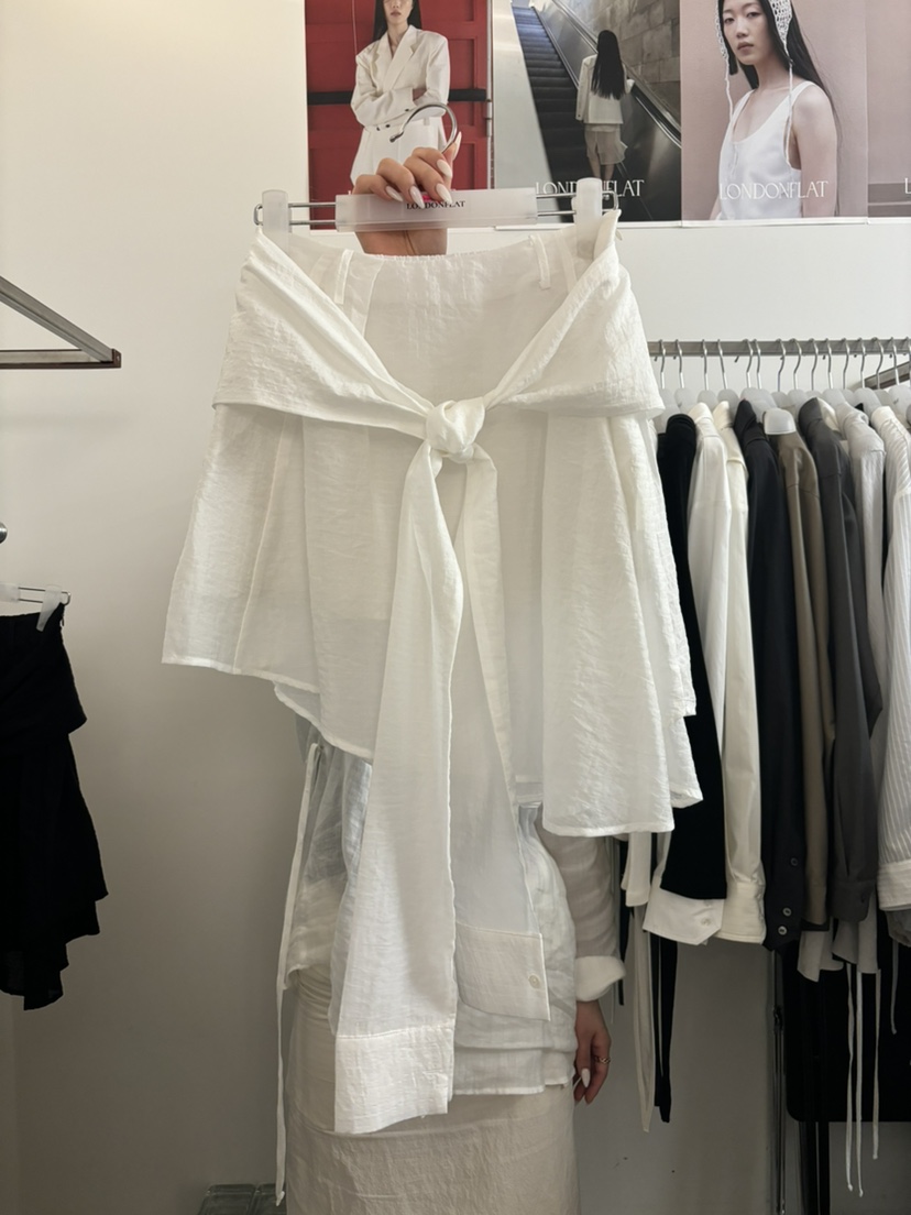LONDON FLAT東大門㊣代購女裝新品休閑半身裙中短裙格紋綁帶LONDON FLAT半身裙/中短裙圖色3