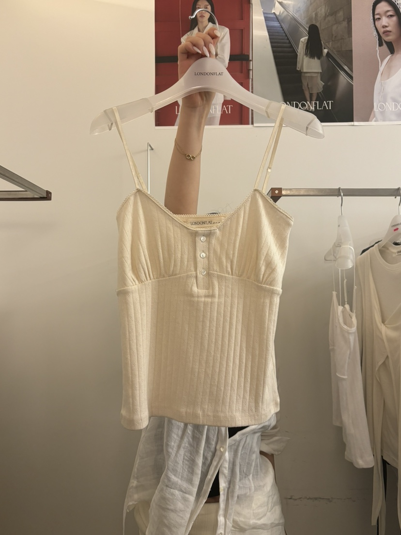 LONDON FLAT東大門㊣直郵女裝新品25秋冬休閑吊帶背心蕾絲LONDON FLAT吊帶/背心圖色2