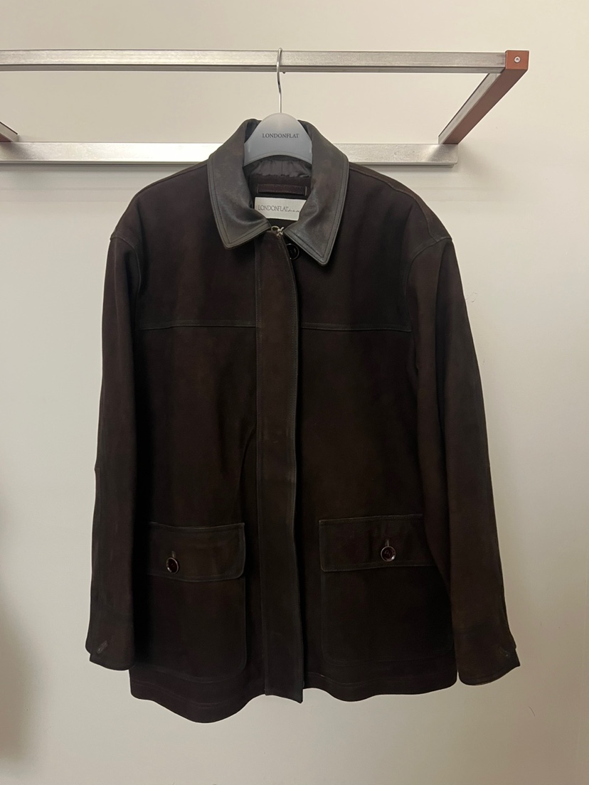 LONDON FLAT東大門㊣代購女裝新品職業休閑25秋冬夾克絨面革LONDON FLAT夾克圖色1