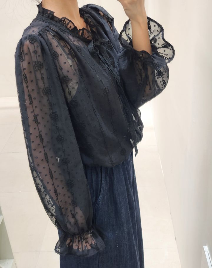 FEMME東大門㊣代購女士新品時尚熱賣職業人氣襯衫蕾絲衫蕾絲FEMME襯衫/蕾絲衫