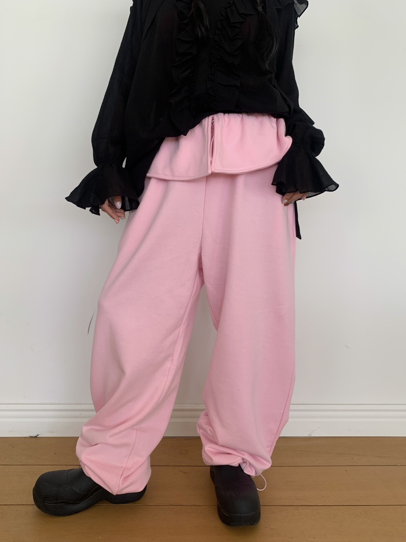 INTHEEND韓國代購㊣女裝新品25秋冬職業真品時尚休閑褲荷葉邊INTHEEND休閑褲圖色1