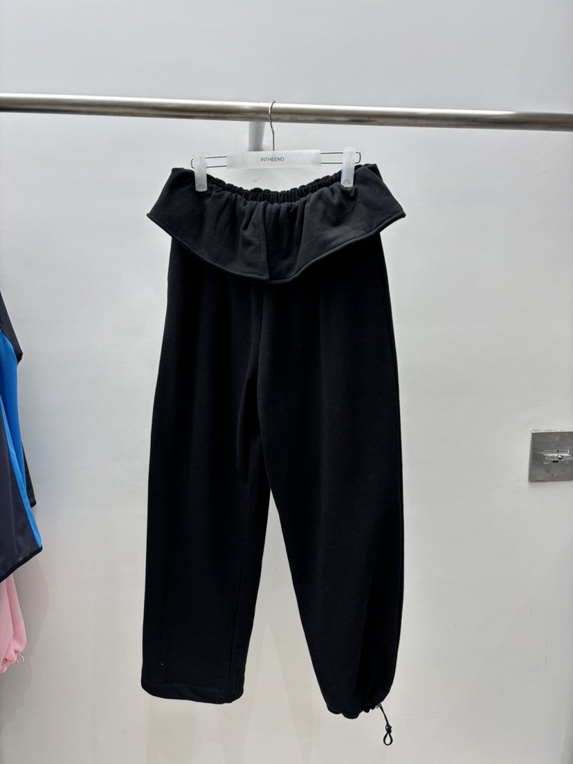 INTHEEND韓國代購㊣女裝新品25秋冬職業真品時尚休閑褲荷葉邊INTHEEND休閑褲圖色2