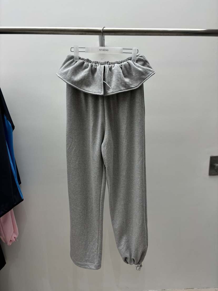INTHEEND韓國代購㊣女裝新品25秋冬職業真品時尚休閑褲荷葉邊INTHEEND休閑褲圖色3