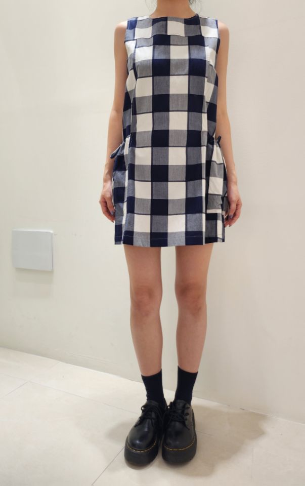 FEMME東大門㊣實拍女裝新款休閑真品職業推薦時尚連衣裙格紋FEMME連衣裙