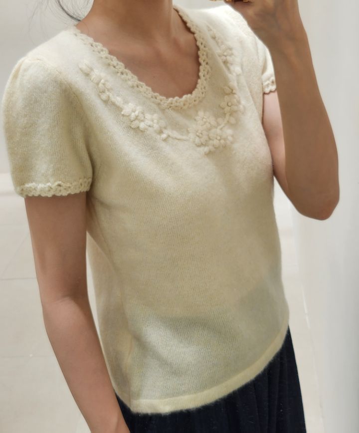 FEMME東大門㊣直郵女士新款時尚熱賣休閑職業真品針織衫花朵FEMME針織衫圖色2