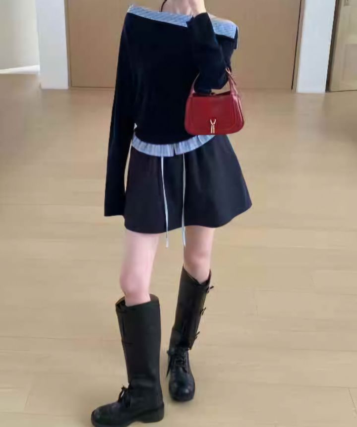FEMME東大門㊣代購女士新款25秋冬休閑時尚推薦真品針織衫格紋FEMME針織衫