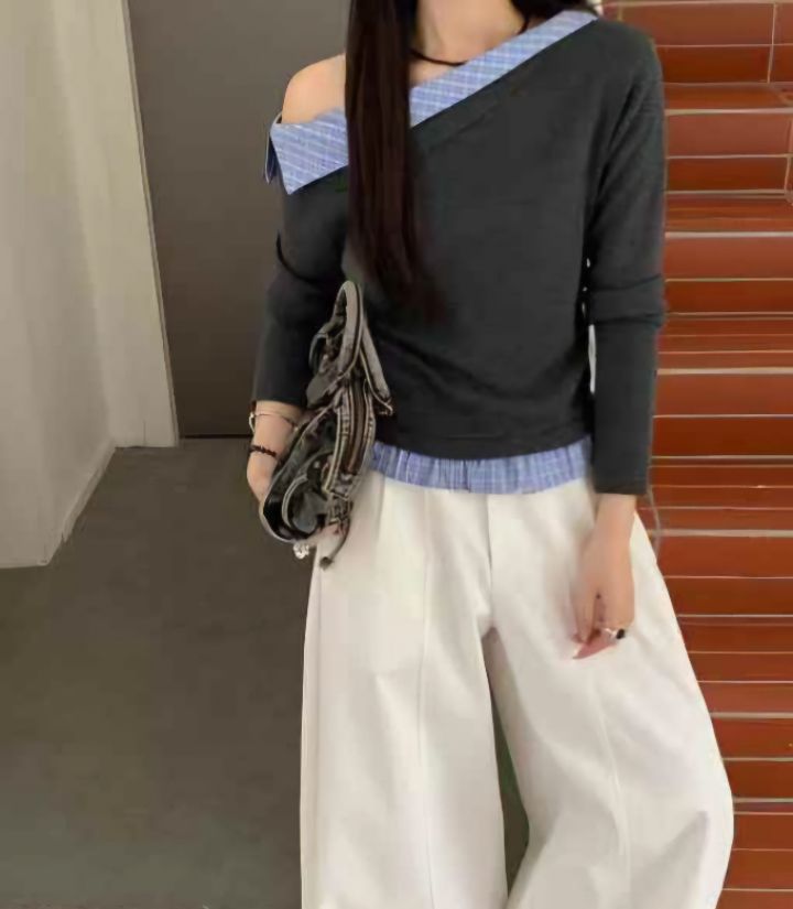 FEMME東大門㊣代購女士新款25秋冬休閑時尚推薦真品針織衫格紋FEMME針織衫