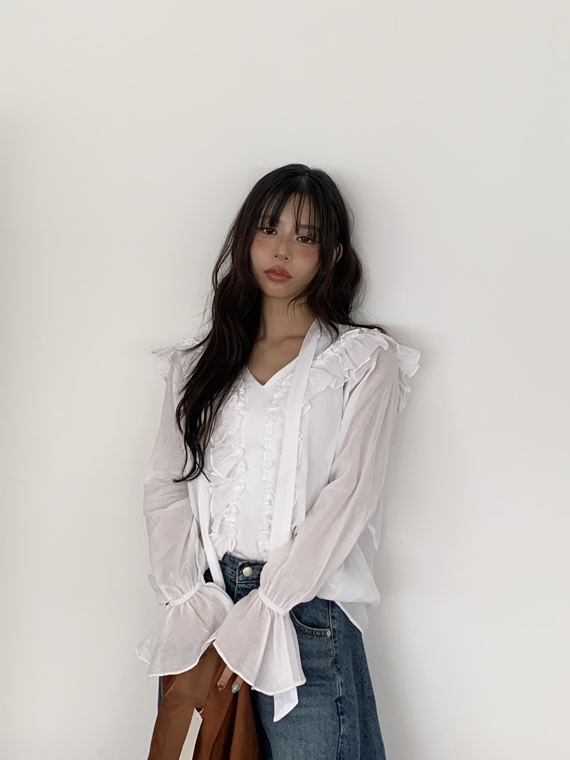 INTHEEND東大門㊣實拍女裝新款真品人氣25秋冬時尚襯衫蕾絲衫INTHEEND襯衫/蕾絲衫