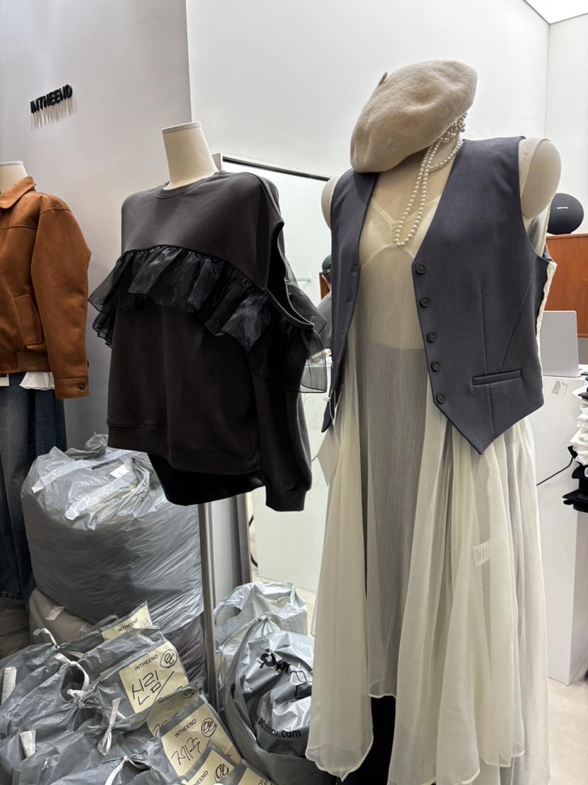 INTHEEND韓國直郵㊣女士新款職業人氣真品熱賣連衣裙雪紡長款INTHEEND連衣裙