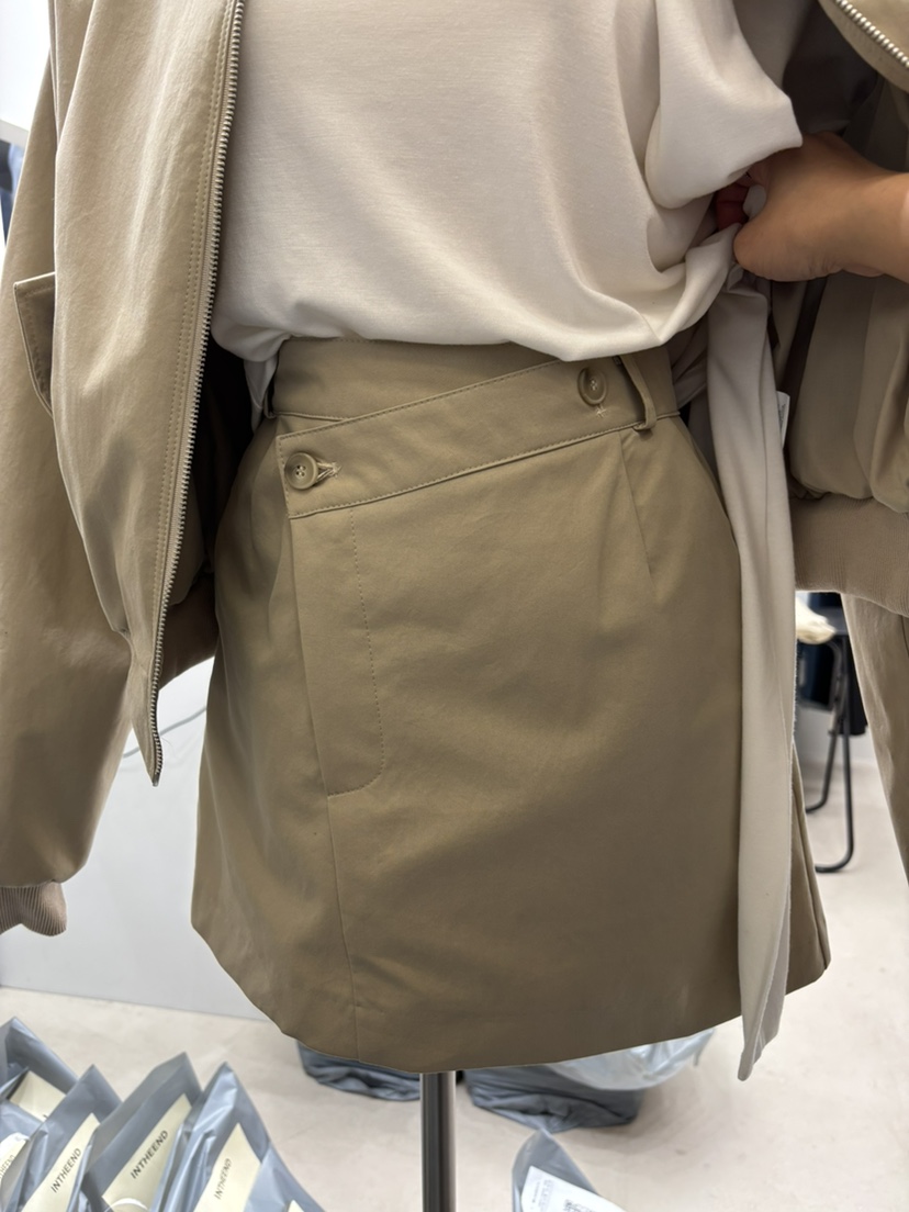 INTHEEND東大門㊣實拍女裝新品休閑熱賣職業時尚短裙斜紋布INTHEEND短裙