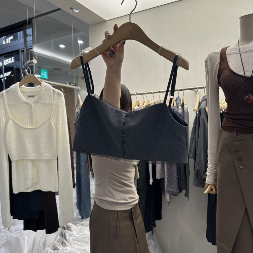 FOUNDATION東大門㊣實拍女裝新品熱賣休閑時尚職業吊帶背心FOUNDATION吊帶/背心圖色2