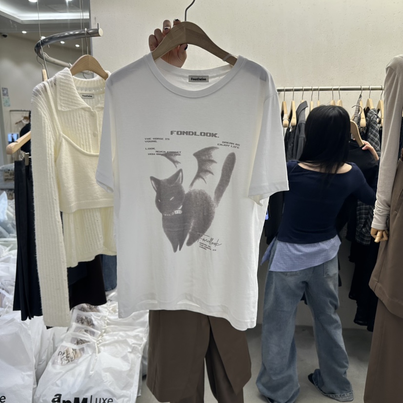 FOUNDATION東大門㊣實拍女士新款人氣時尚25秋冬熱賣職業T恤FOUNDATIONT恤圖色1
