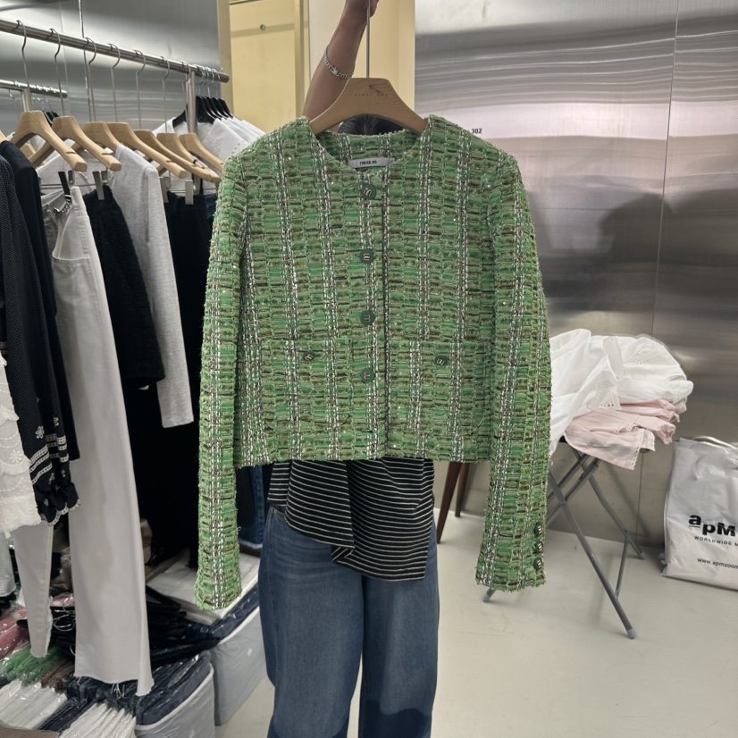 CORNER韓國代購㊣女士新品休閑人氣時尚25秋冬職業夾克粗花呢CORNER.302夾克圖色1