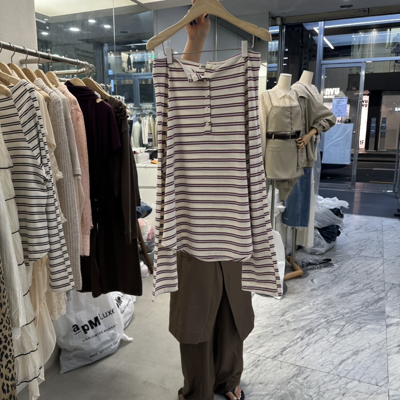 FOUNDATION東大門㊣實拍女士新品推薦真品職業熱賣人氣長袖T恤FOUNDATION長袖T恤圖色3