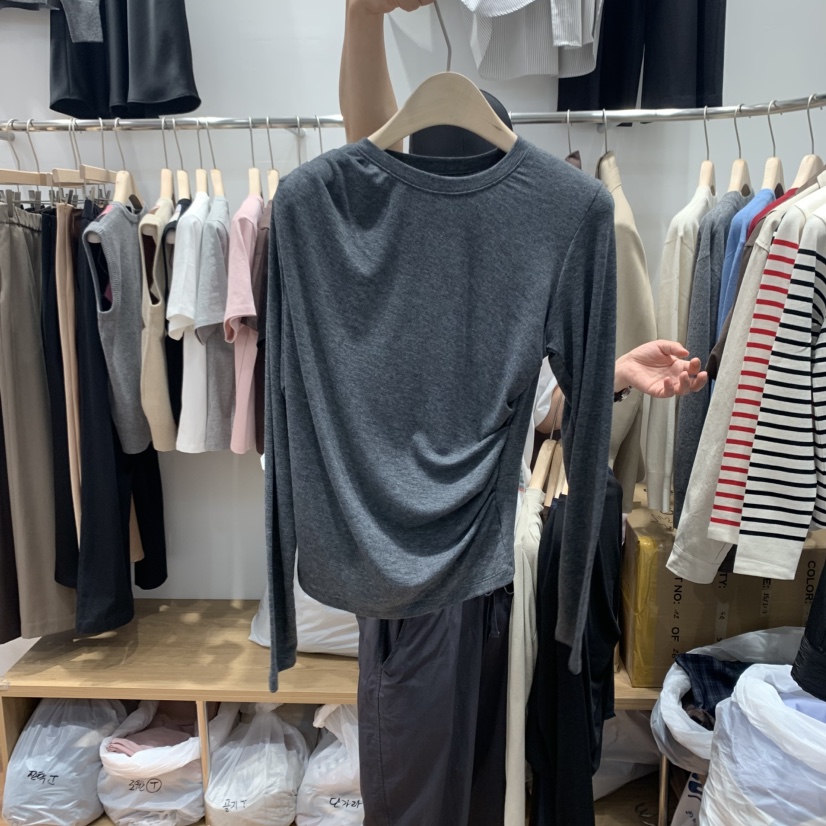 MADEMOISELLE(不代購)東大門㊣代購女裝新品熱賣時尚長袖T恤MADEMOISELL長袖T恤圖色5