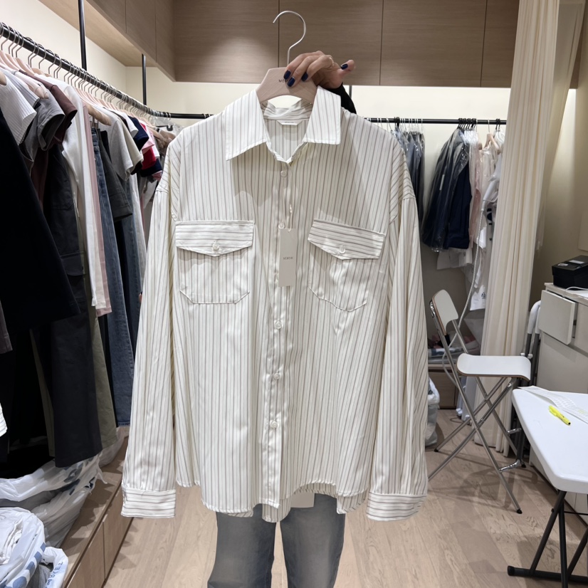 MEMOIRE東大門㊣實拍女裝新品25秋冬時尚熱賣推薦襯衫蕾絲衫MEMOIRE襯衫/蕾絲衫圖色1