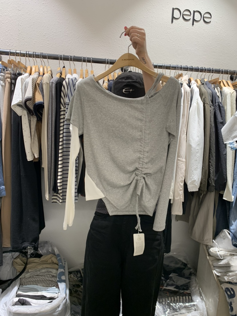 ALMOND PEPE韓國代購㊣女裝新品休閑真品職業25秋冬熱賣T恤ALMOND PEPET恤圖色1