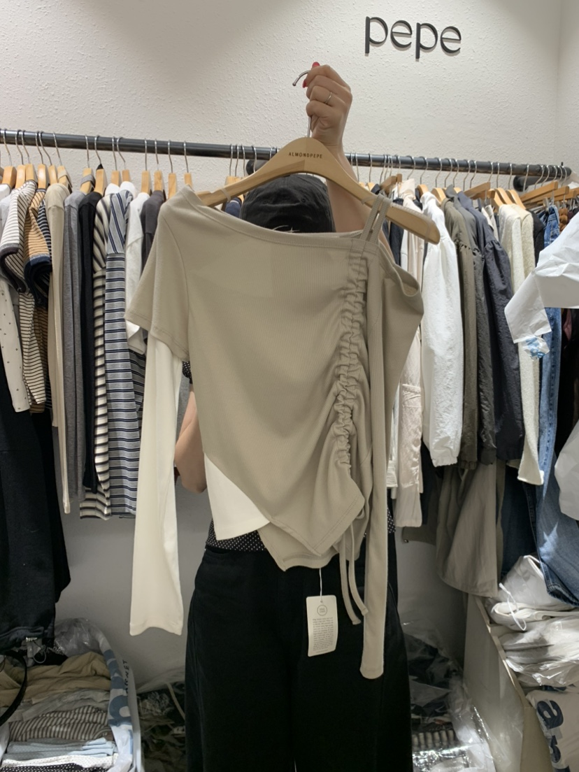 ALMOND PEPE韓國代購㊣女裝新品休閑真品職業25秋冬熱賣T恤ALMOND PEPET恤圖色2