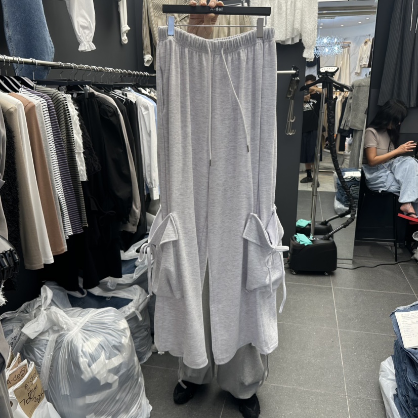 A-DEL韓國代購㊣女士新品職業推薦真品時尚休閑休閑褲口袋A-DEL休閑褲圖色1