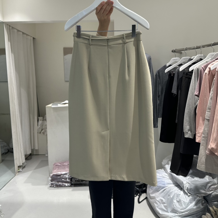 LORING RE I韓國直郵㊣女裝新品時尚真品25秋冬長裙含腰繩LORING RE-I/BARE長裙