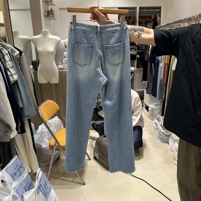 MELO東大門㊣實拍女士新品推薦職業時尚熱賣人氣牛仔褲口袋MELO牛仔褲