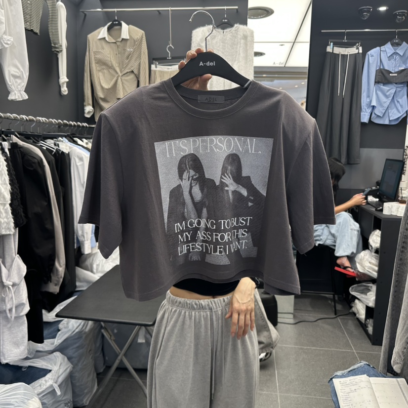 A-DEL東大門㊣直郵女士新款真品休閑時尚職業人氣25秋冬T恤短款A-DELT恤圖色3