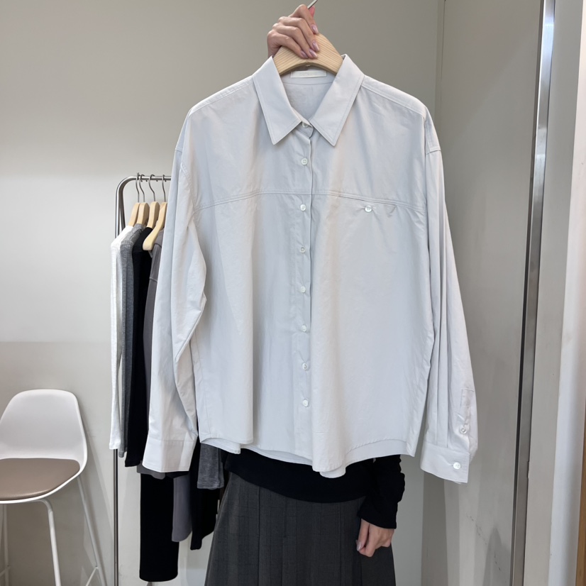 OUTRENE韓國代購㊣女士新款職業休閑人氣真品25秋冬襯衫蕾絲衫OUTRENE襯衫/蕾絲衫圖色2