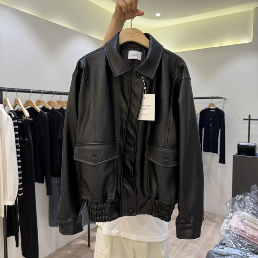 NOUVEAU東大門㊣實拍女士新品時尚人氣推薦職業25秋冬皮衣皮革NOUVEAU皮衣圖色2