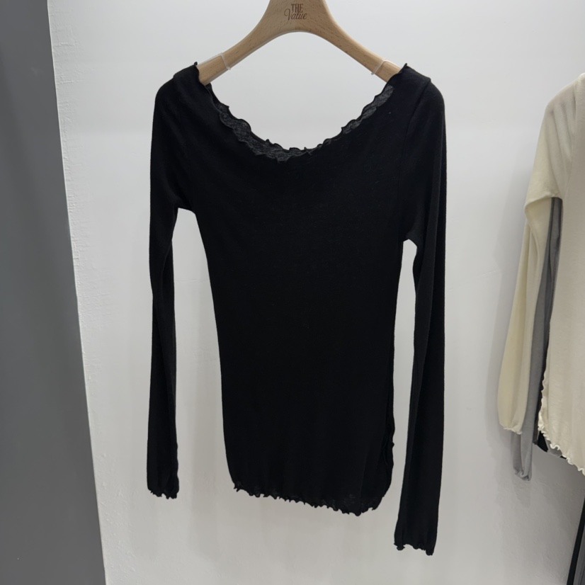 THE VALUE韓國代購㊣女士新品25秋冬真品推薦長袖T恤天絲羊毛THE VALUE長袖T恤圖色4