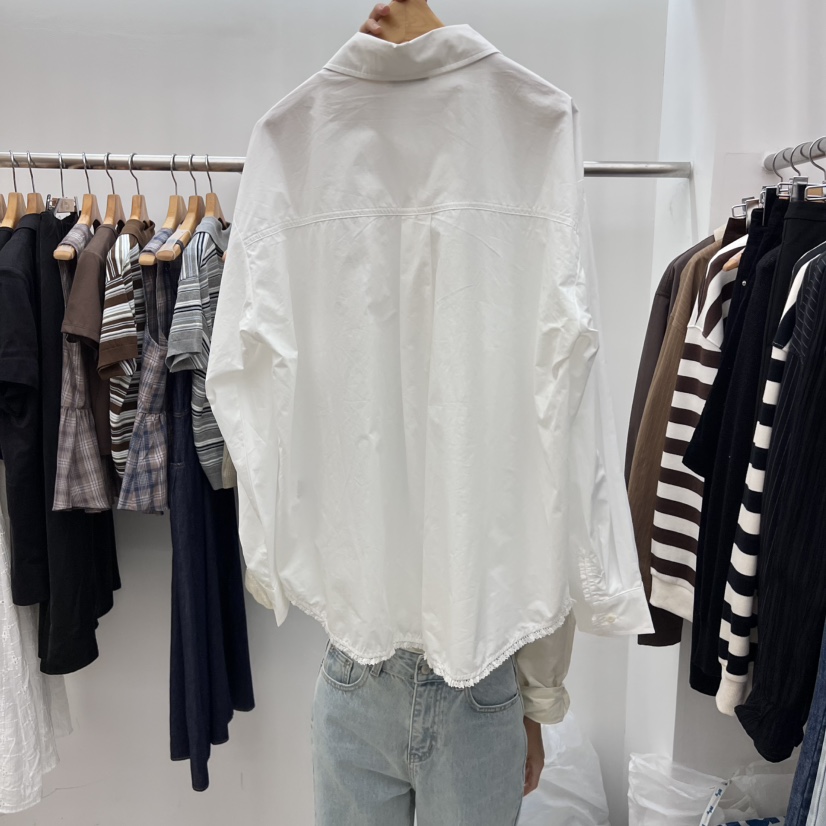 DRESS ROOM東大門㊣直郵女裝新款職業25秋冬襯衫蕾絲衫蕾絲DRESS ROOM襯衫/蕾絲衫