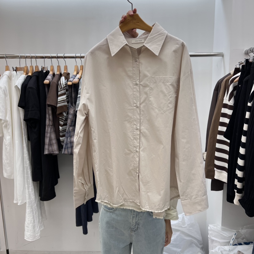 DRESS ROOM東大門㊣直郵女裝新款職業25秋冬襯衫蕾絲衫蕾絲DRESS ROOM襯衫/蕾絲衫圖色3