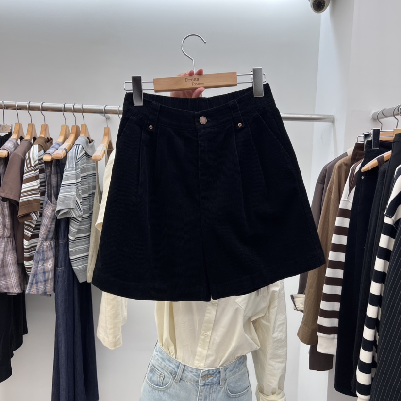 DRESS ROOM東大門㊣代購女士新品職業休閑熱賣人氣短褲燈芯絨DRESS ROOM短褲圖色2