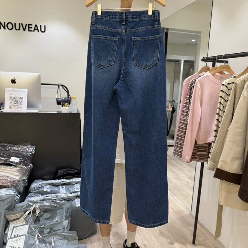NOUVEAU韓國直郵㊣女士新款時尚真品推薦25秋冬人氣熱賣牛仔褲NOUVEAU牛仔褲