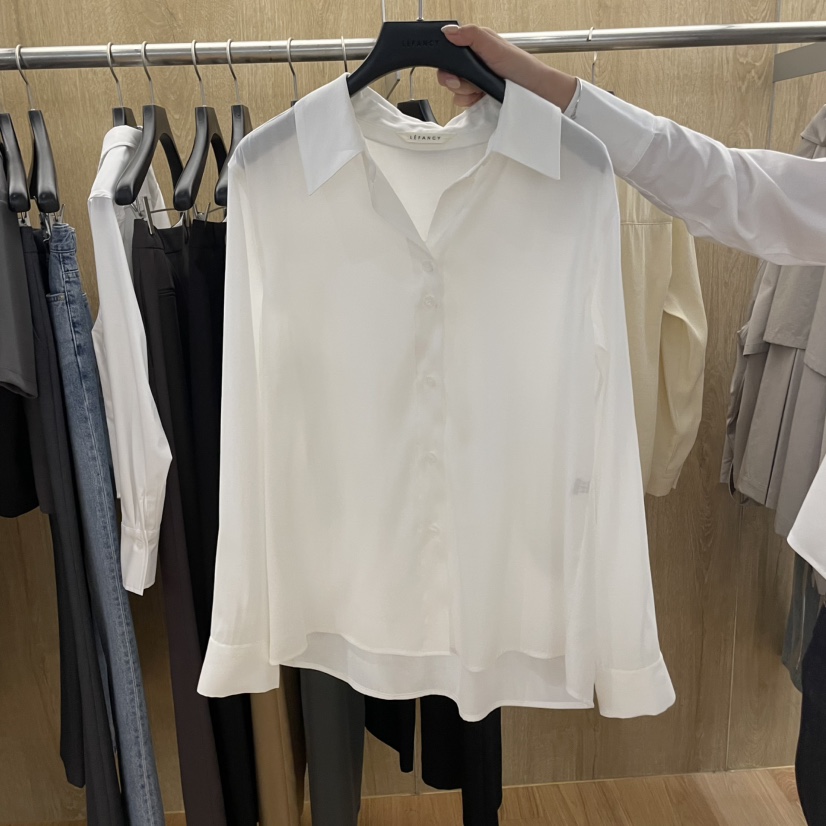LEFANCY東大門㊣實拍女裝新款休閑推薦真品人氣職業襯衫蕾絲衫LEFANCY襯衫/蕾絲衫圖色2