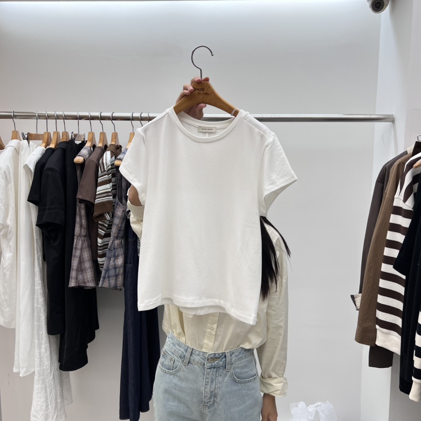 DRESS ROOM東大門㊣代購女士新品25秋冬人氣職業休閑真品T恤DRESS ROOMT恤圖色1