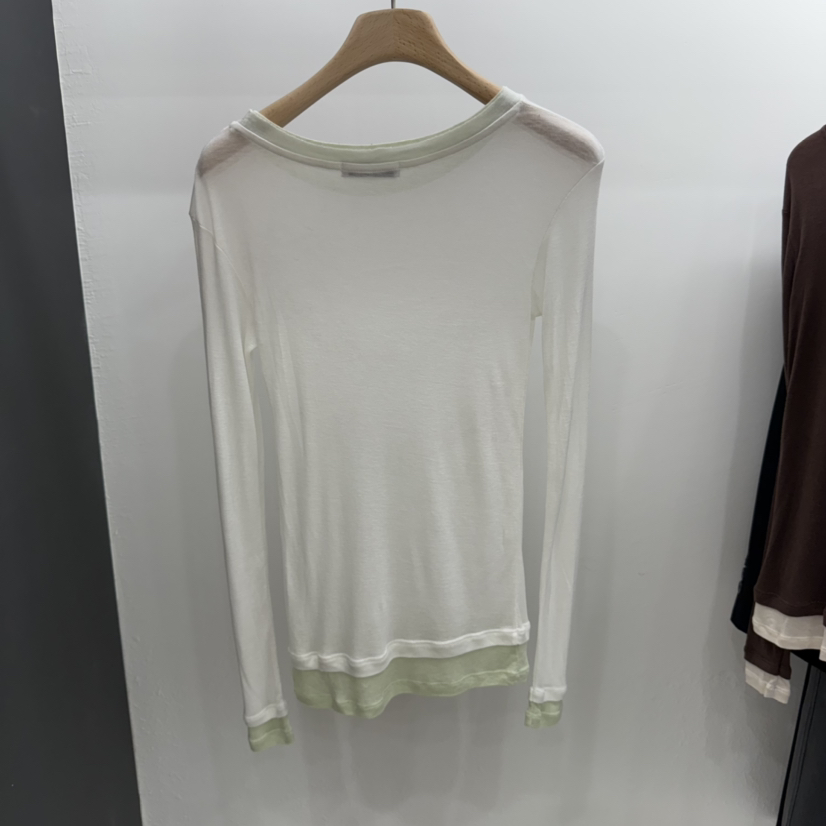 THE VALUE東大門㊣直郵女士新品25秋冬真品長袖T恤天絲羊毛THE VALUE長袖T恤