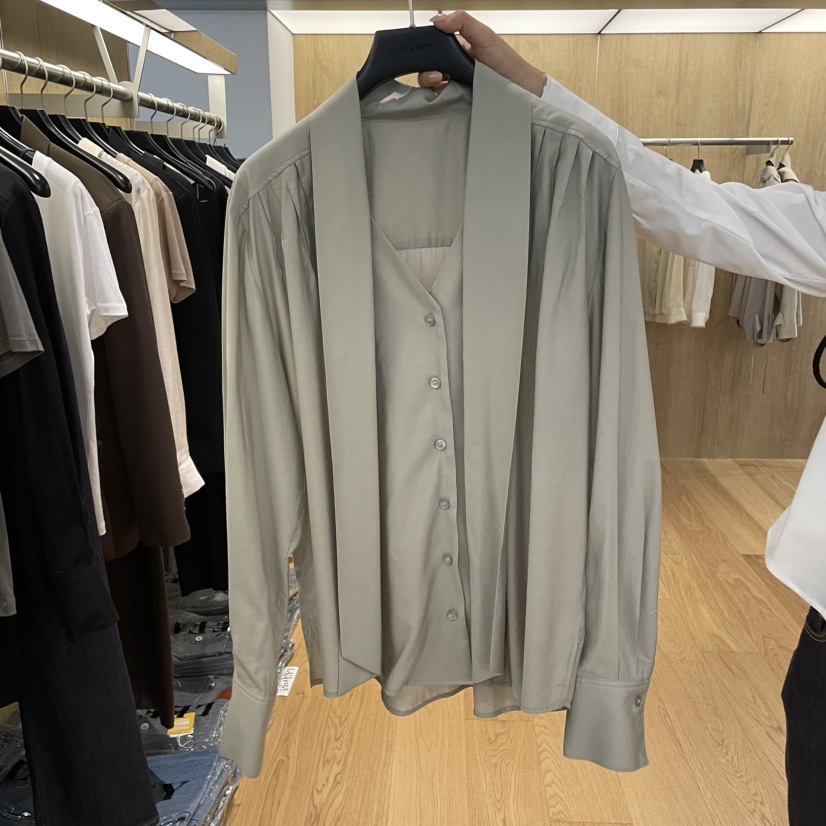 LEFANCY東大門㊣實拍女裝新品推薦時尚休閑人氣25秋冬襯衫蕾絲衫LEFANCY襯衫/蕾絲衫圖色2