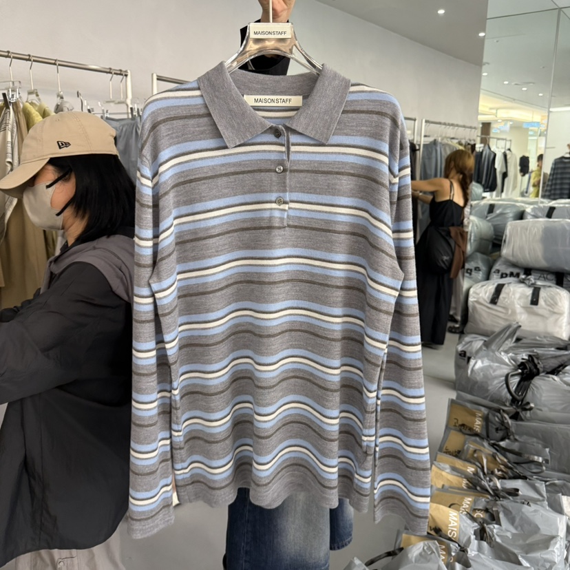 DOUBLE STANDARD/LE SMOKING/MAISONSTAFF韓國代購㊣女裝新品推薦長袖T恤MAISONSTAFF長袖T恤圖色1