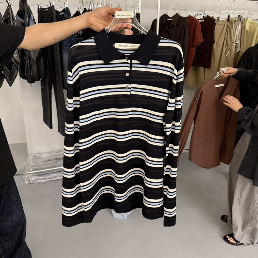 DOUBLE STANDARD/LE SMOKING/MAISONSTAFF韓國代購㊣女裝新品推薦長袖T恤MAISONSTAFF長袖T恤圖色2
