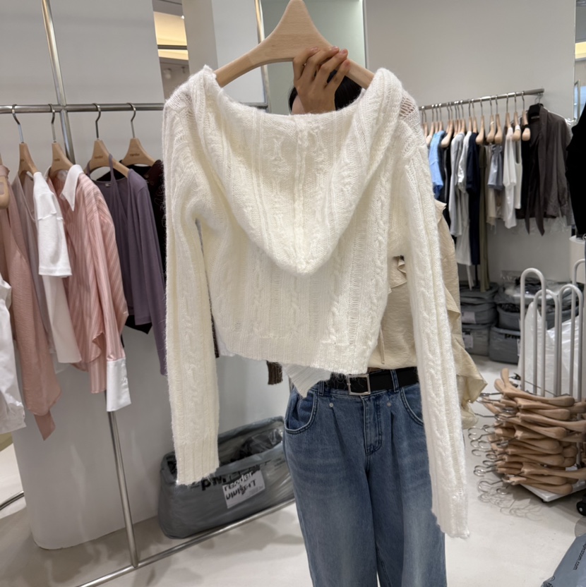RENDER東大門㊣實拍女士新款職業時尚推薦25秋冬毛衣羊毛兜帽RENDER毛衣