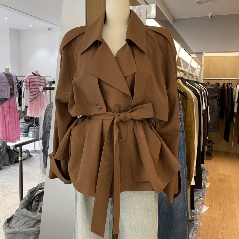 LEFANCY東大門㊣代購女裝新品人氣真品休閑熱賣25秋冬夾克含腰帶LEFANCY夾克圖色1