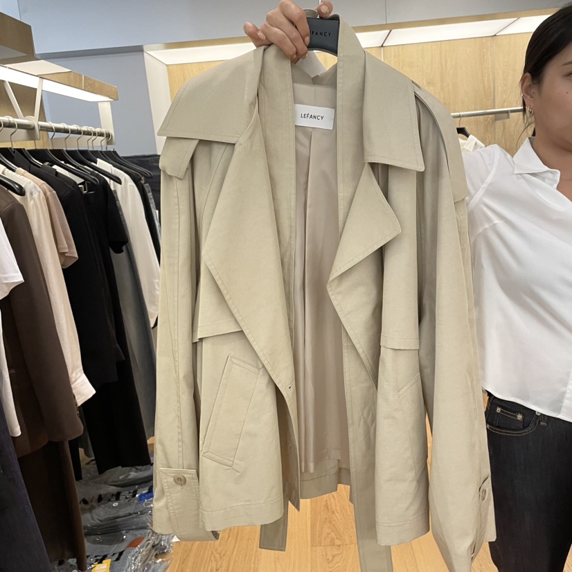 LEFANCY東大門㊣代購女裝新品人氣真品休閑熱賣25秋冬夾克含腰帶LEFANCY夾克圖色2