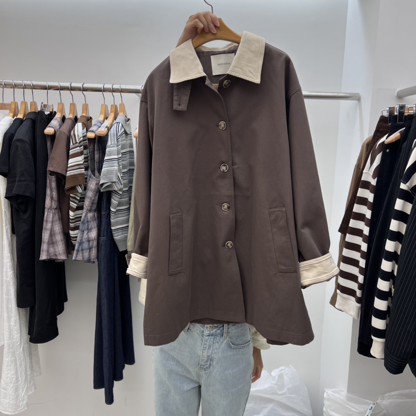 DRESS ROOM東大門㊣實拍女士新款推薦25秋冬時尚夾克燈芯絨DRESS ROOM夾克圖色2