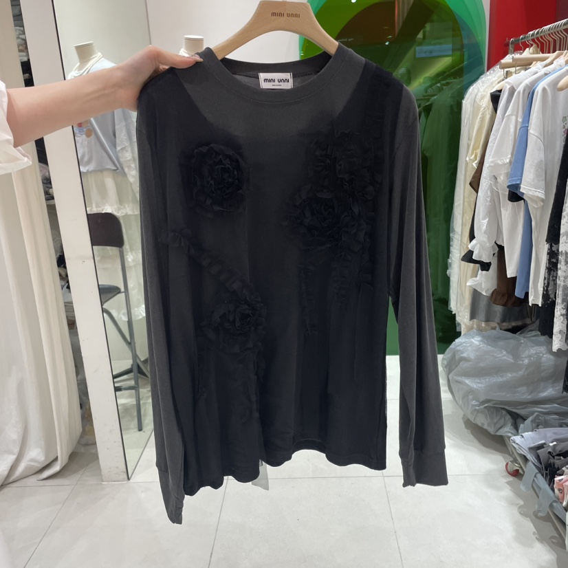 MINI UNNI韓國直郵㊣女裝新款推薦時尚真品職業休閑長袖T恤MINI UNNI長袖T恤圖色2