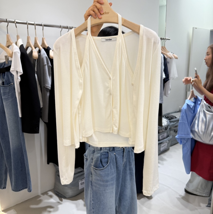 RENDER東大門㊣實拍女裝新品人氣真品熱賣職業推薦時尚長袖T恤RENDER長袖T恤圖色1